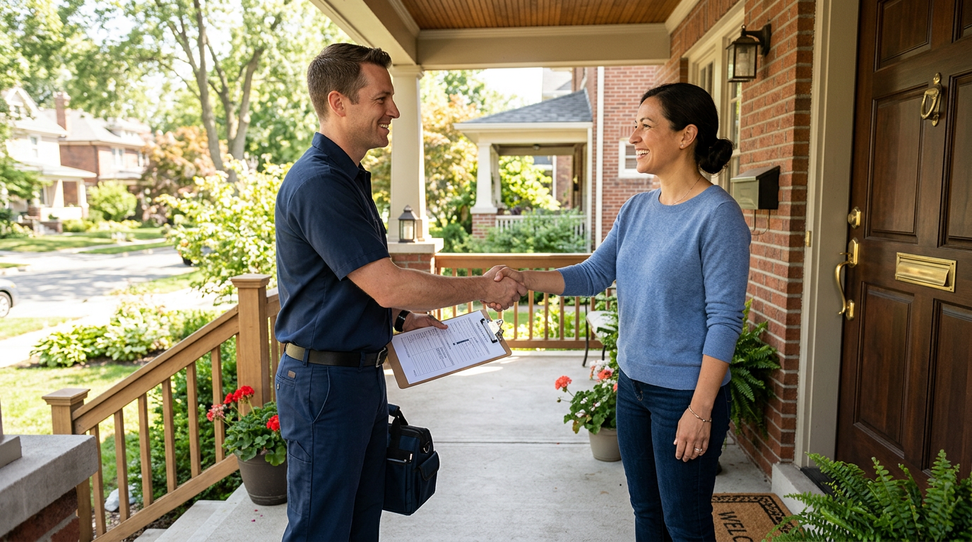 Exterminateur professionnel au travail